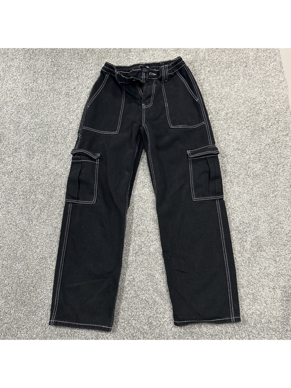Fashion Nova Cargo Pants Relaxed Skate Fit Contrast Stitching